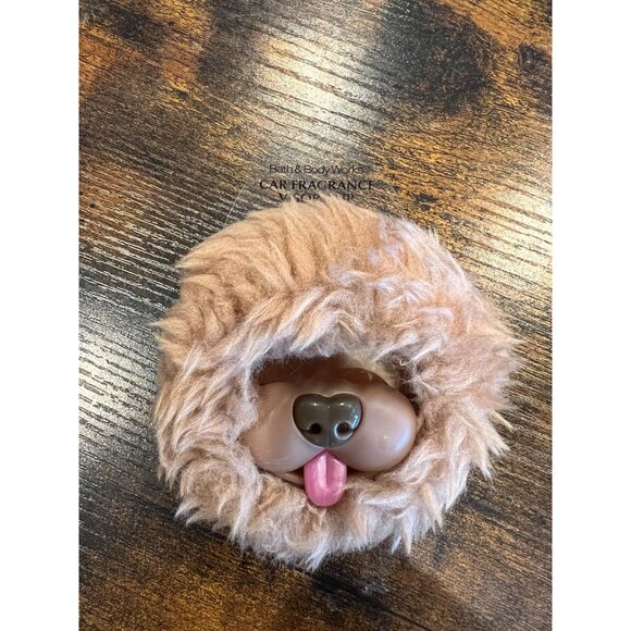 Bath & Body Works NWT Tan Shaggy/Fluffy Dog‎ Head Scentportable Visor Vent, Dogs - Picture 1 of 5